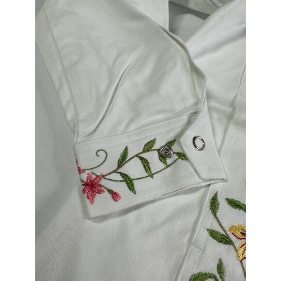 Victor Costa White Embroidered Jacket Size Small Vintage Cotton Blend NWT - Picture 4 of 9